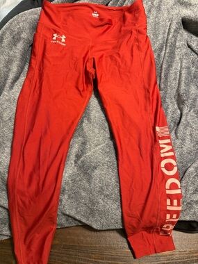 Under Armour Red 'Freedom' Compression Leggings